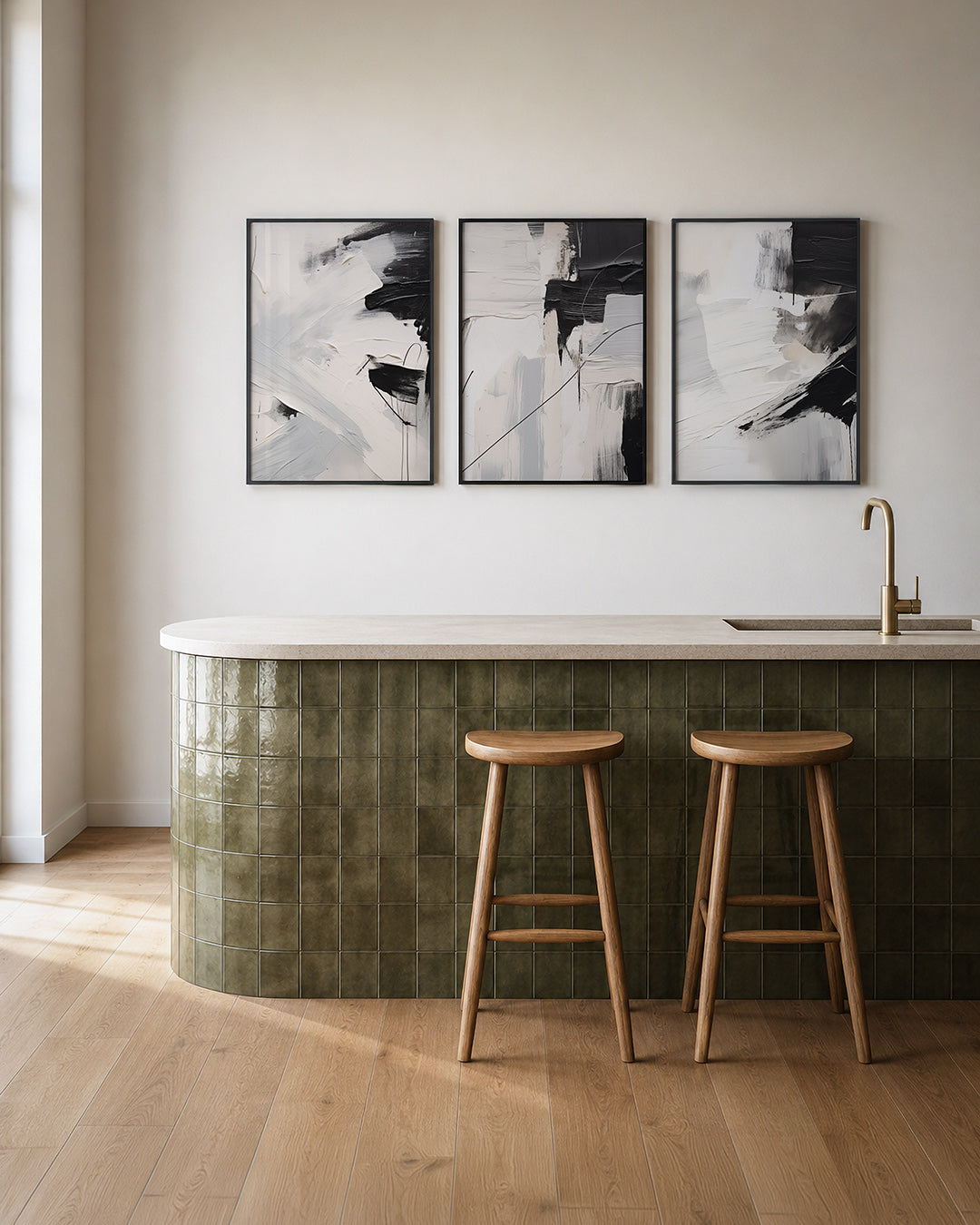 Zwart wit dynamiek Posterset