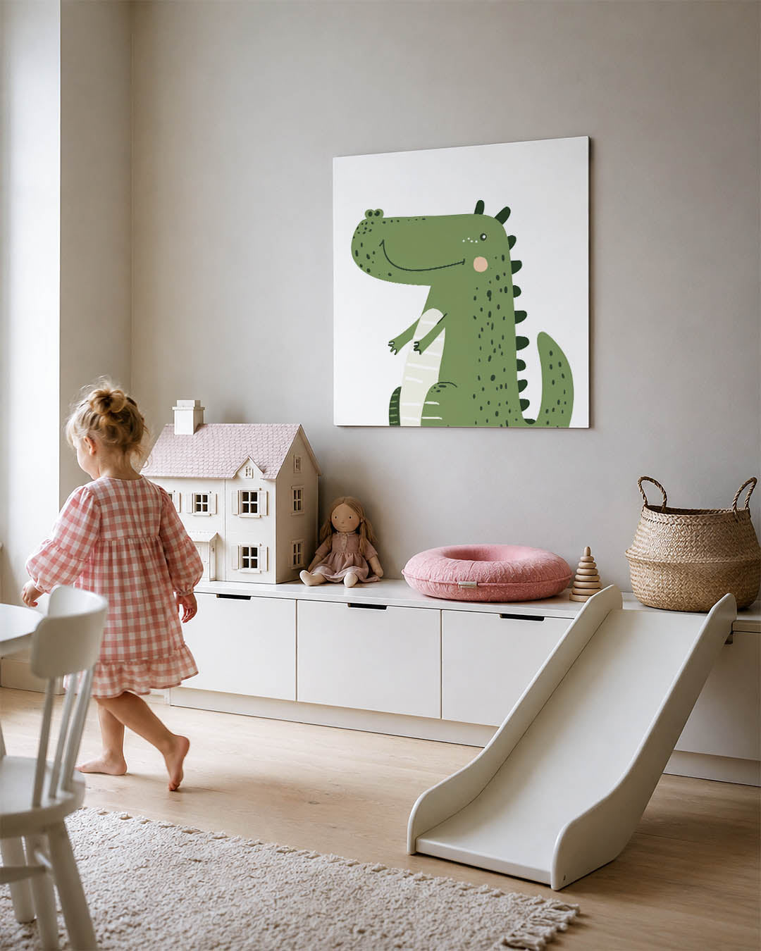 Vrolijke dinosaurus illustratie Kunstwerk