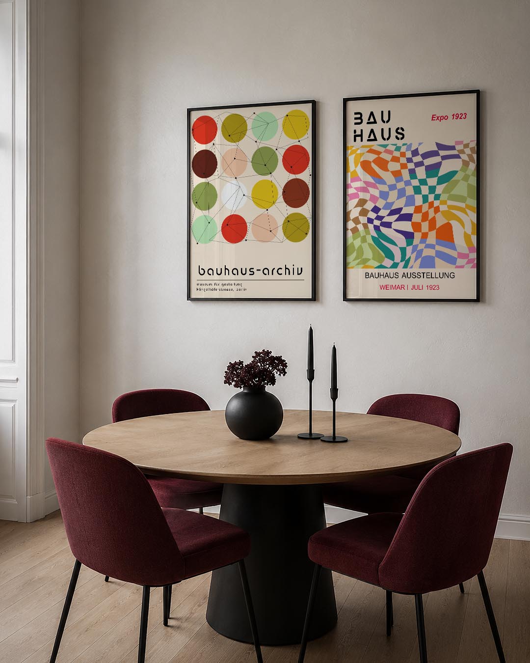 Kleurrijke cirkelstructuur Posterset