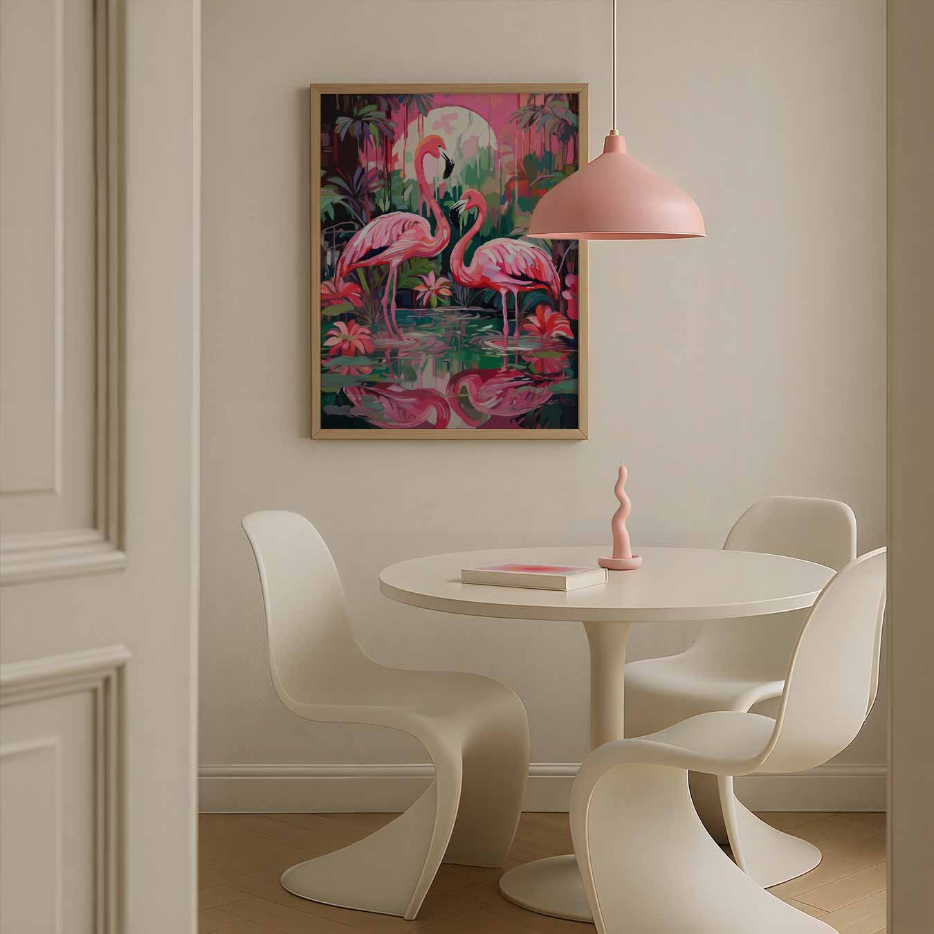 Tropische Flamingo Serenade Poster-WallArtistic