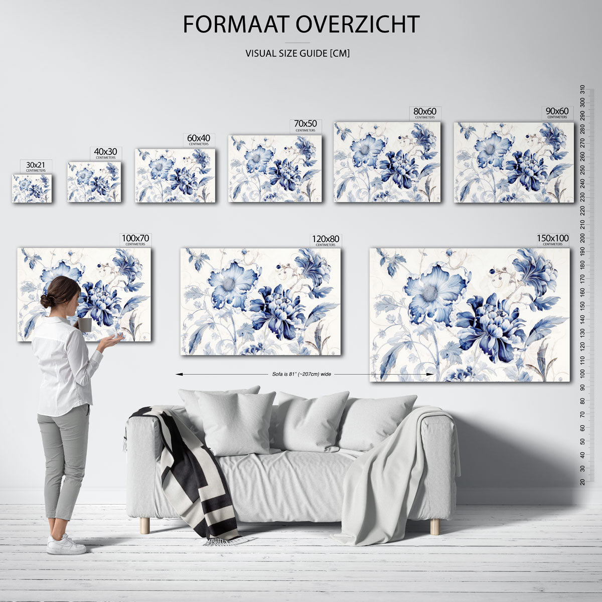 Blauwe bloemen Poster