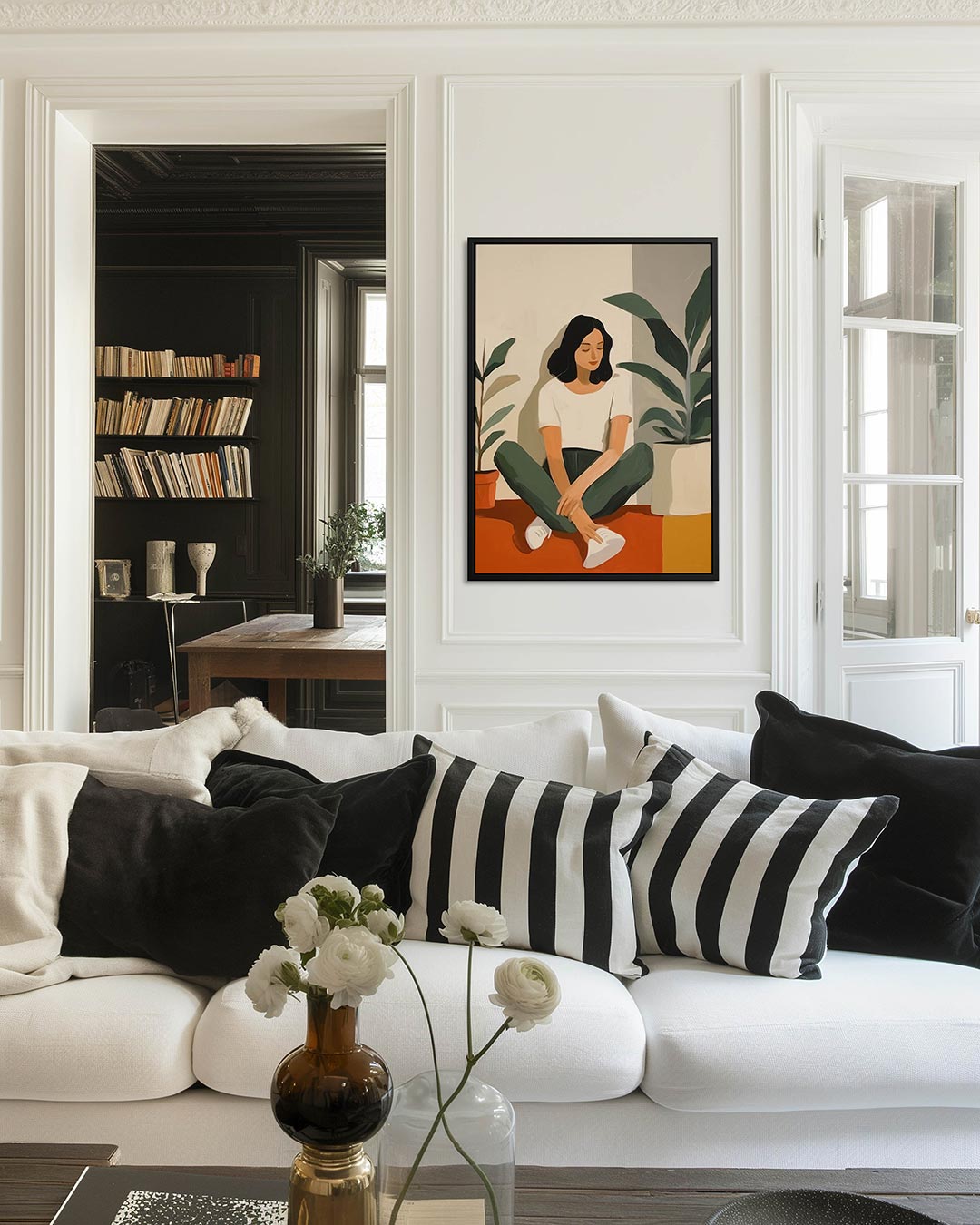 Vrouw met planten Kunstwerk
