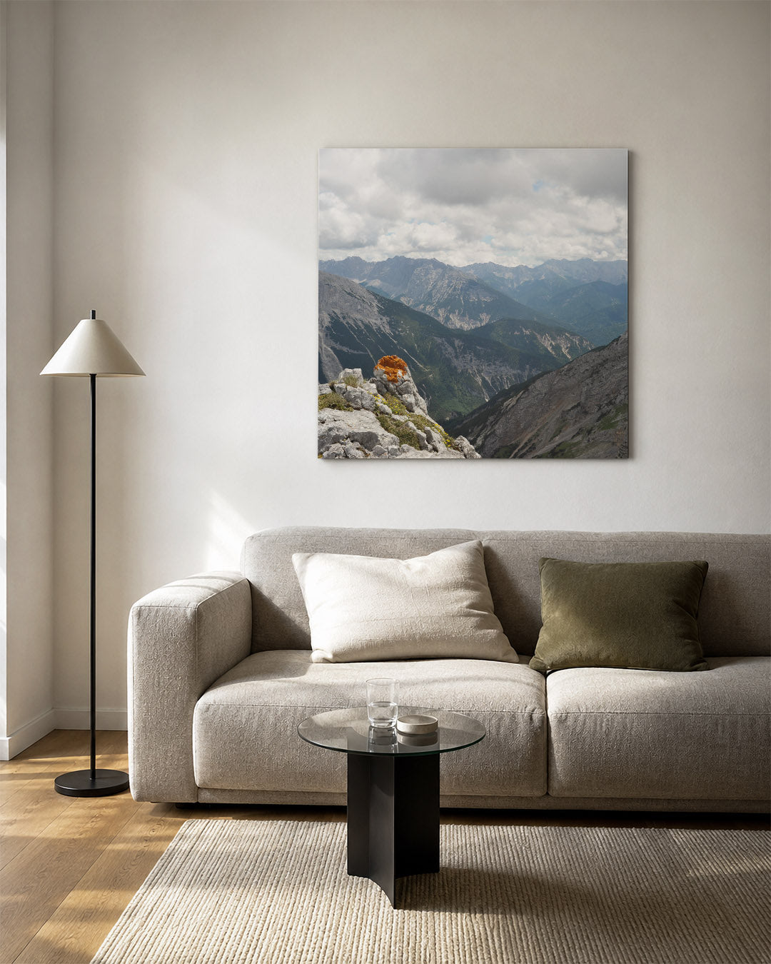 Berglandschap met wolken Kunstwerk