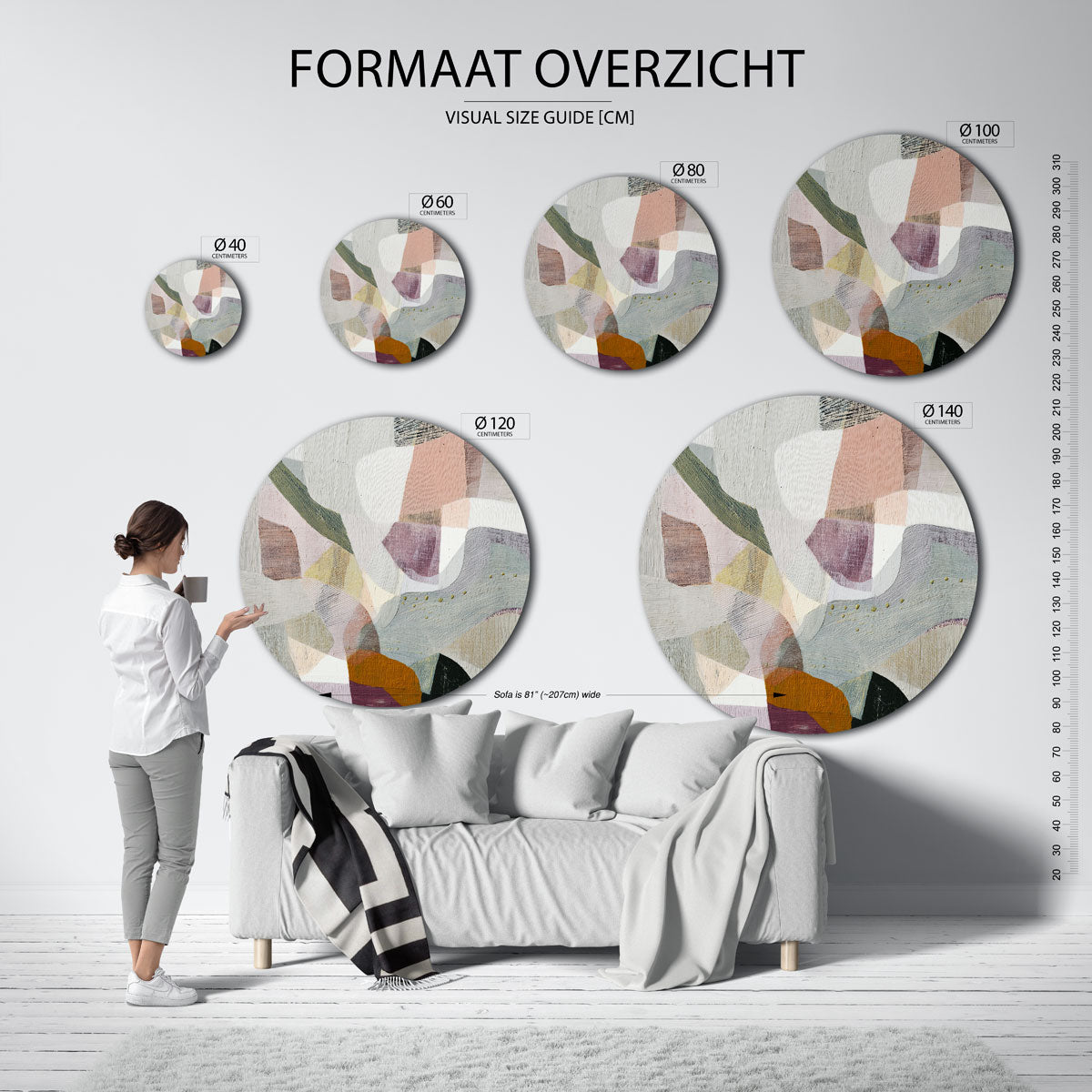 Abstracte vormen Muurcirkel