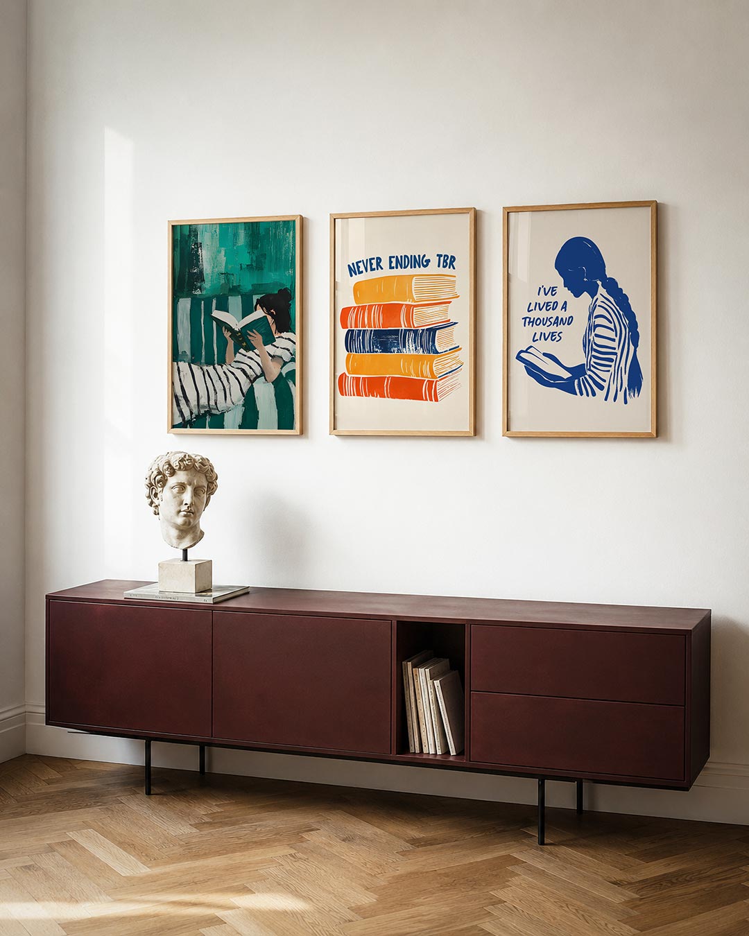 Lezende vrouw Posterset