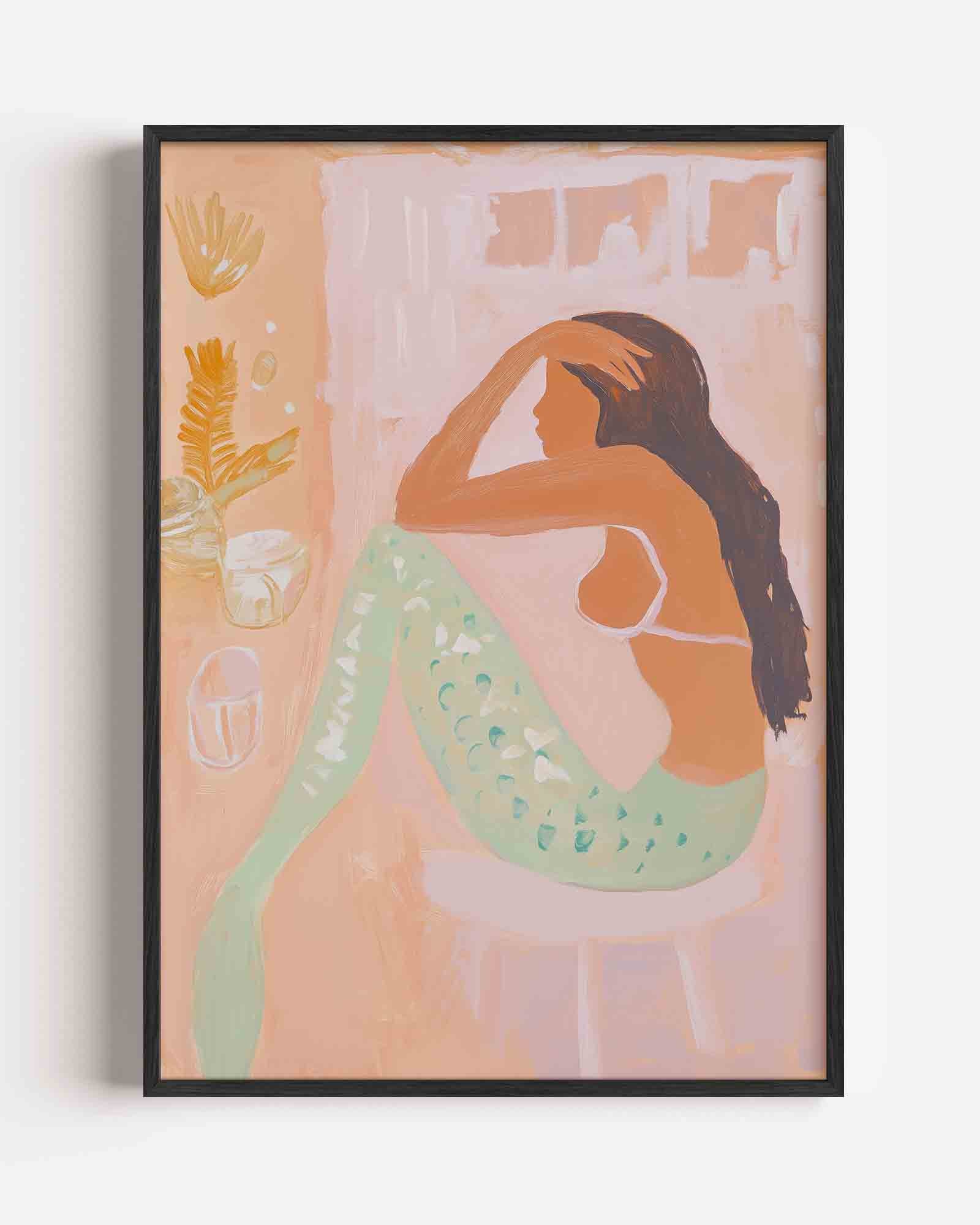 Zeemeermin in pastel Poster