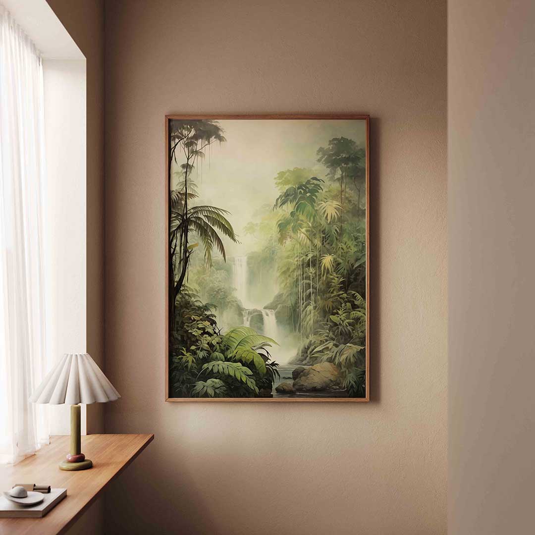 Waterval en jungle Poster