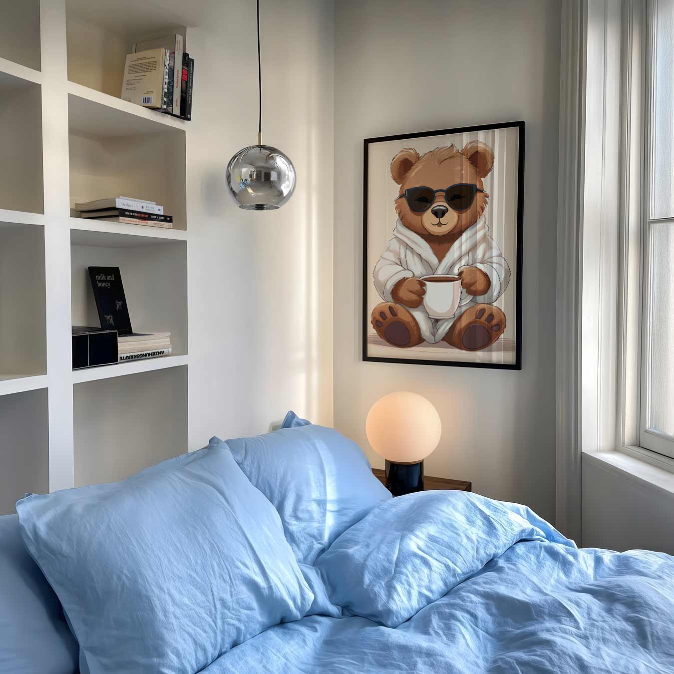 Knusse Beer Met Koffie Poster-WallArtistic