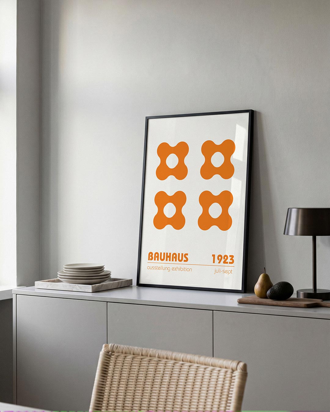 Oranje vormenritme Poster
