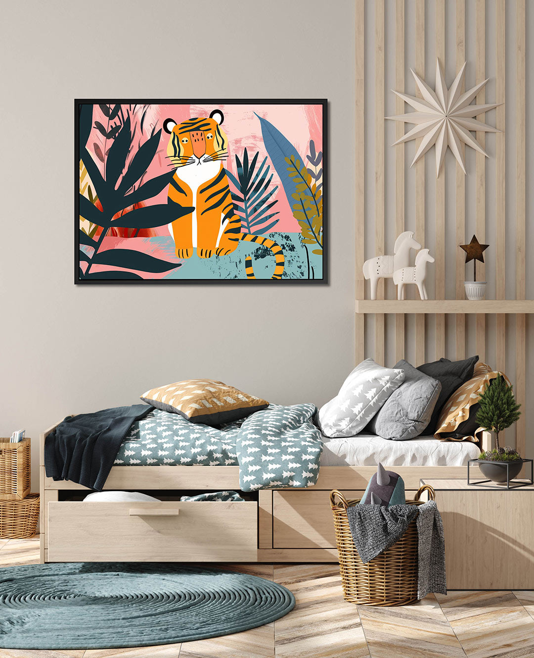 Tijger in jungle Kunstwerk