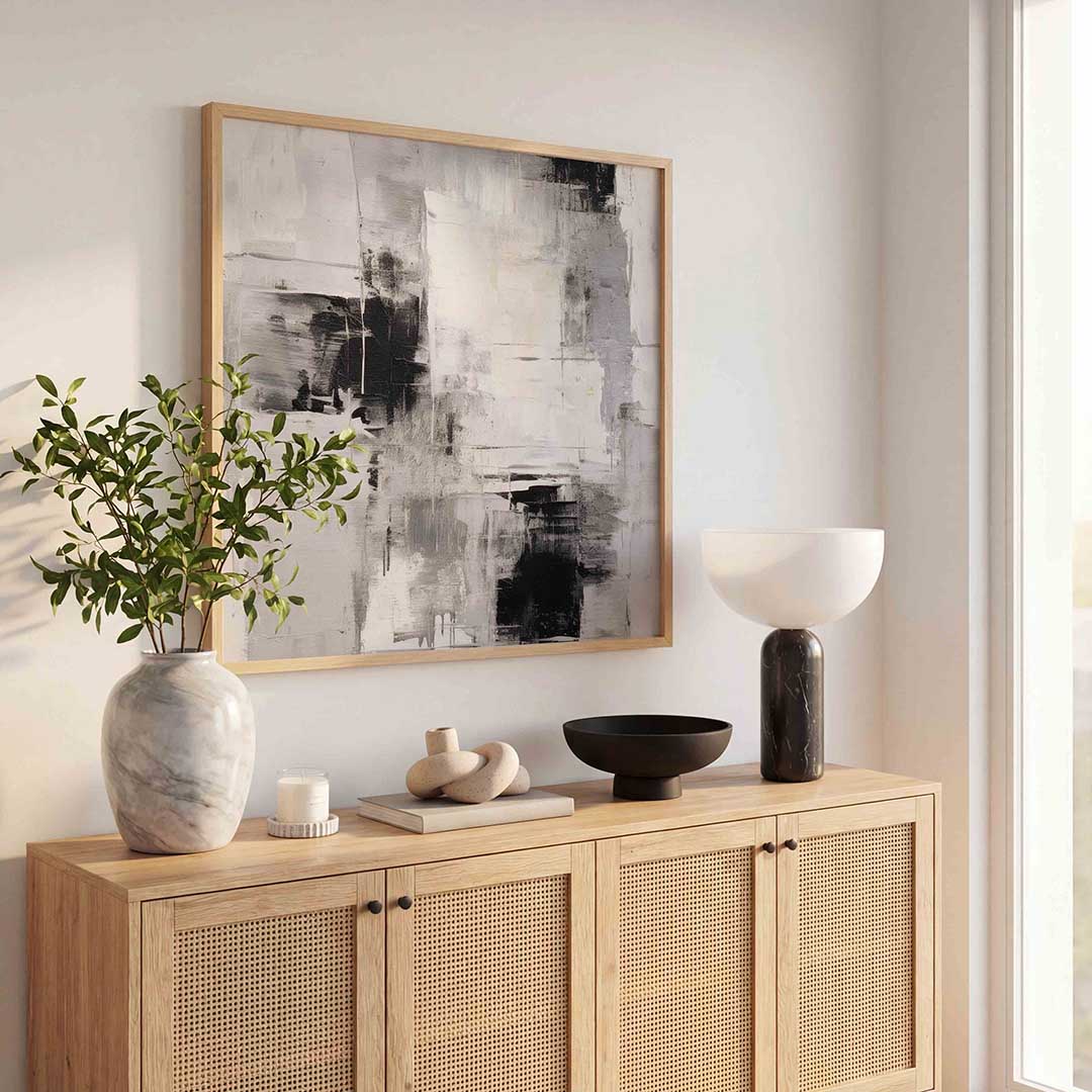 Abstracte zwart wit Poster
