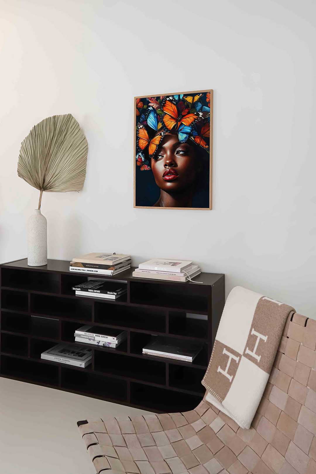 Vlinders en vrouw Poster