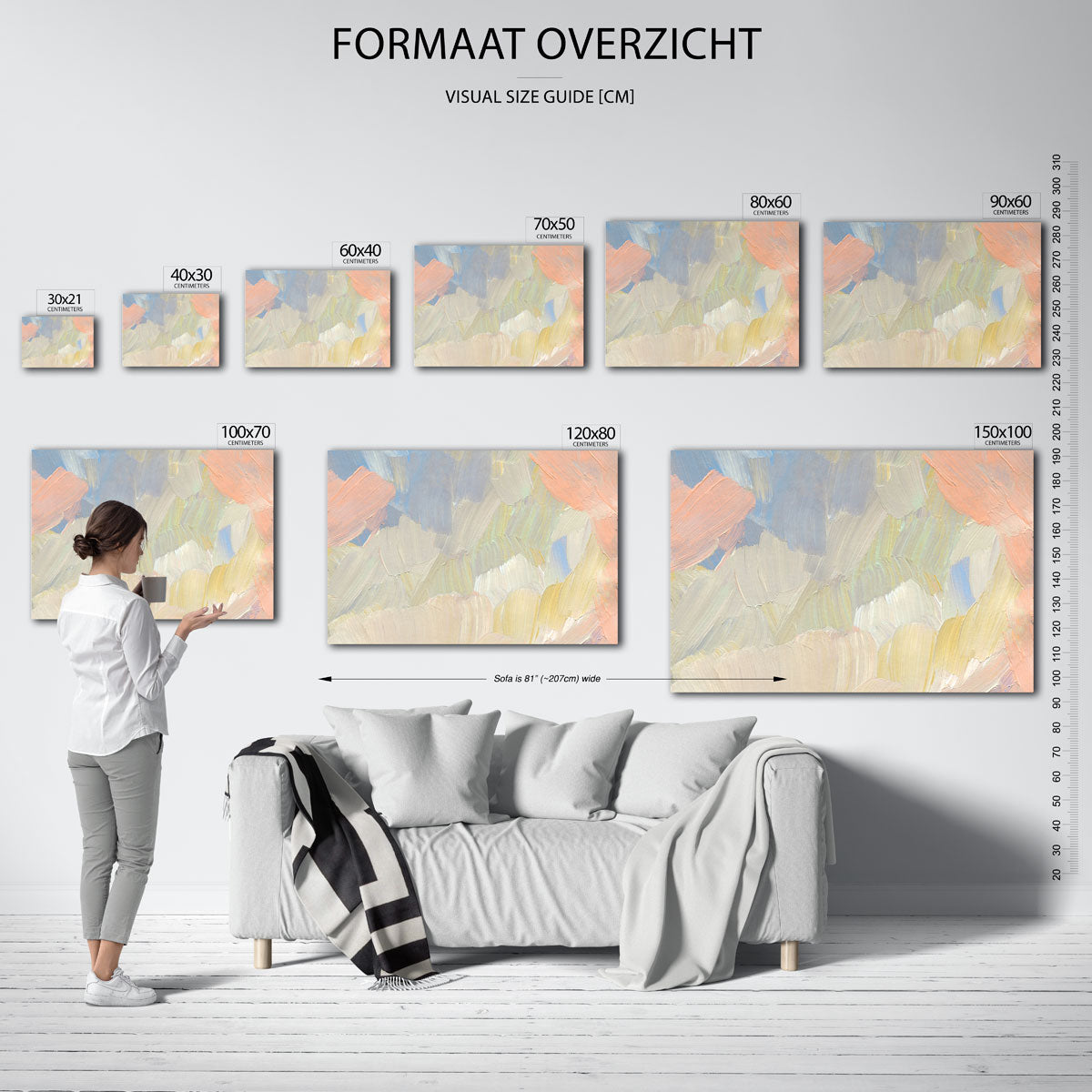 Abstracte penseelstreken Poster