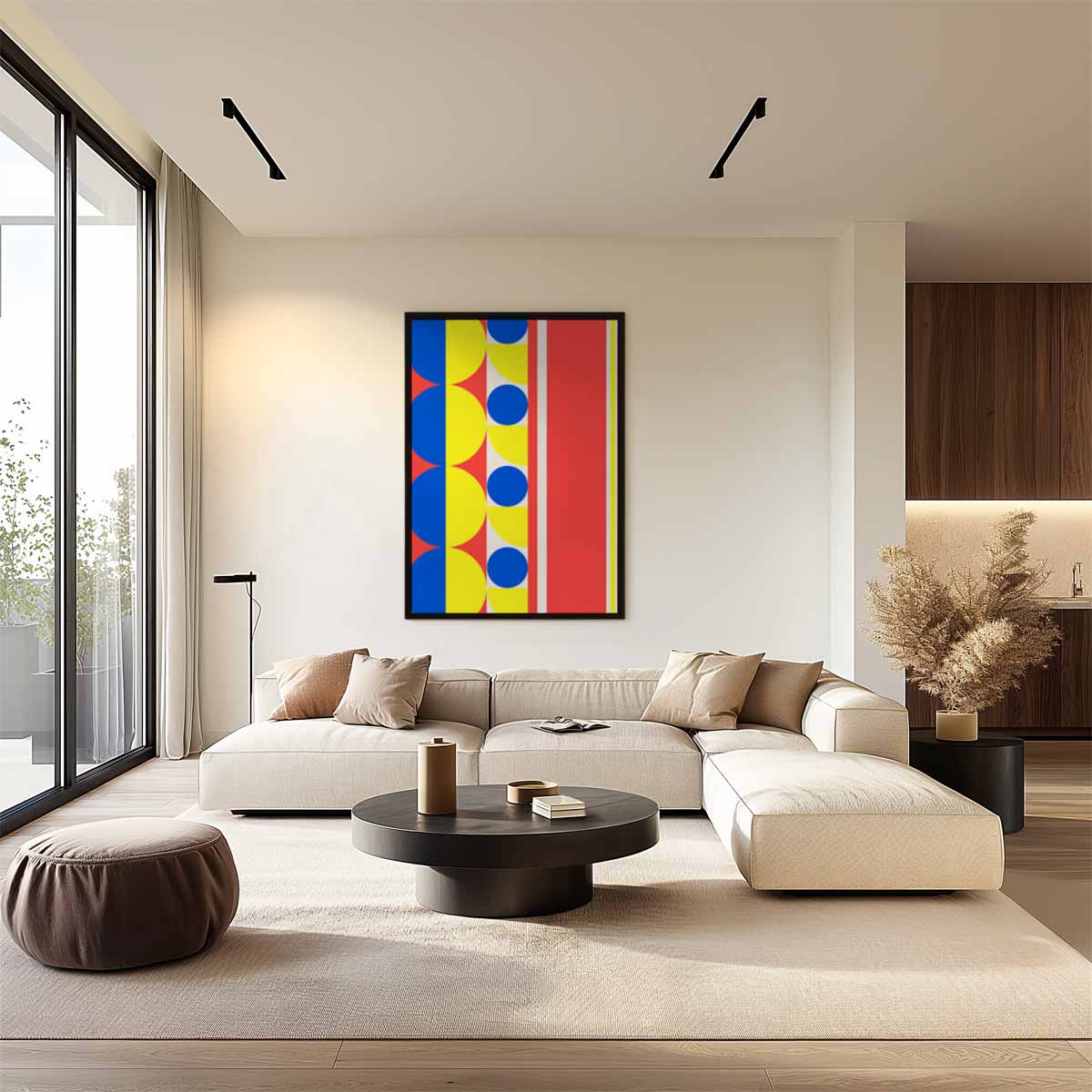 Kleurrijke Geometrische Abstractie Kunstwerk-canvas-dibond-plexiglas-wanddecoratie-WallArtistic