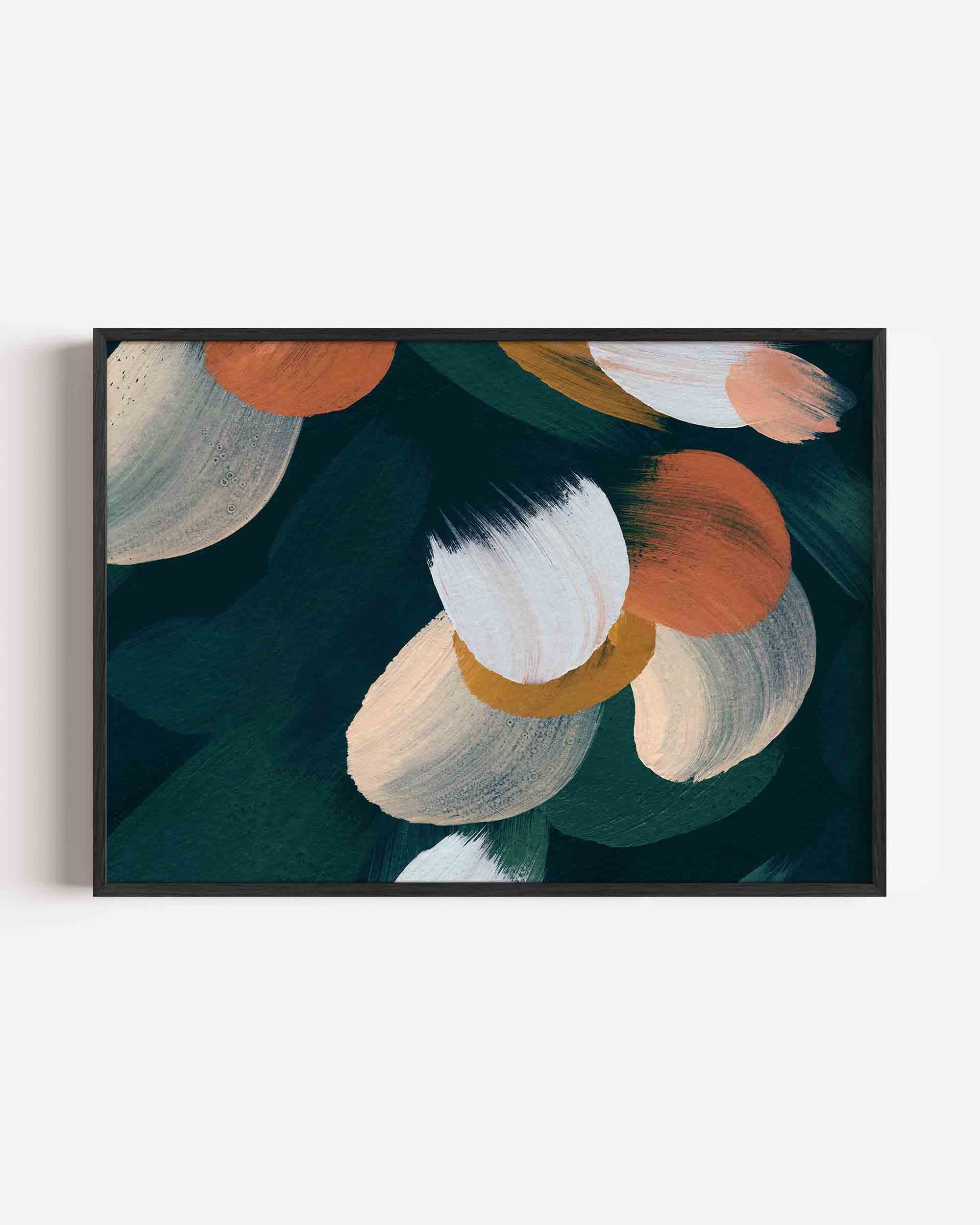 Abstracte penseelstreken Poster