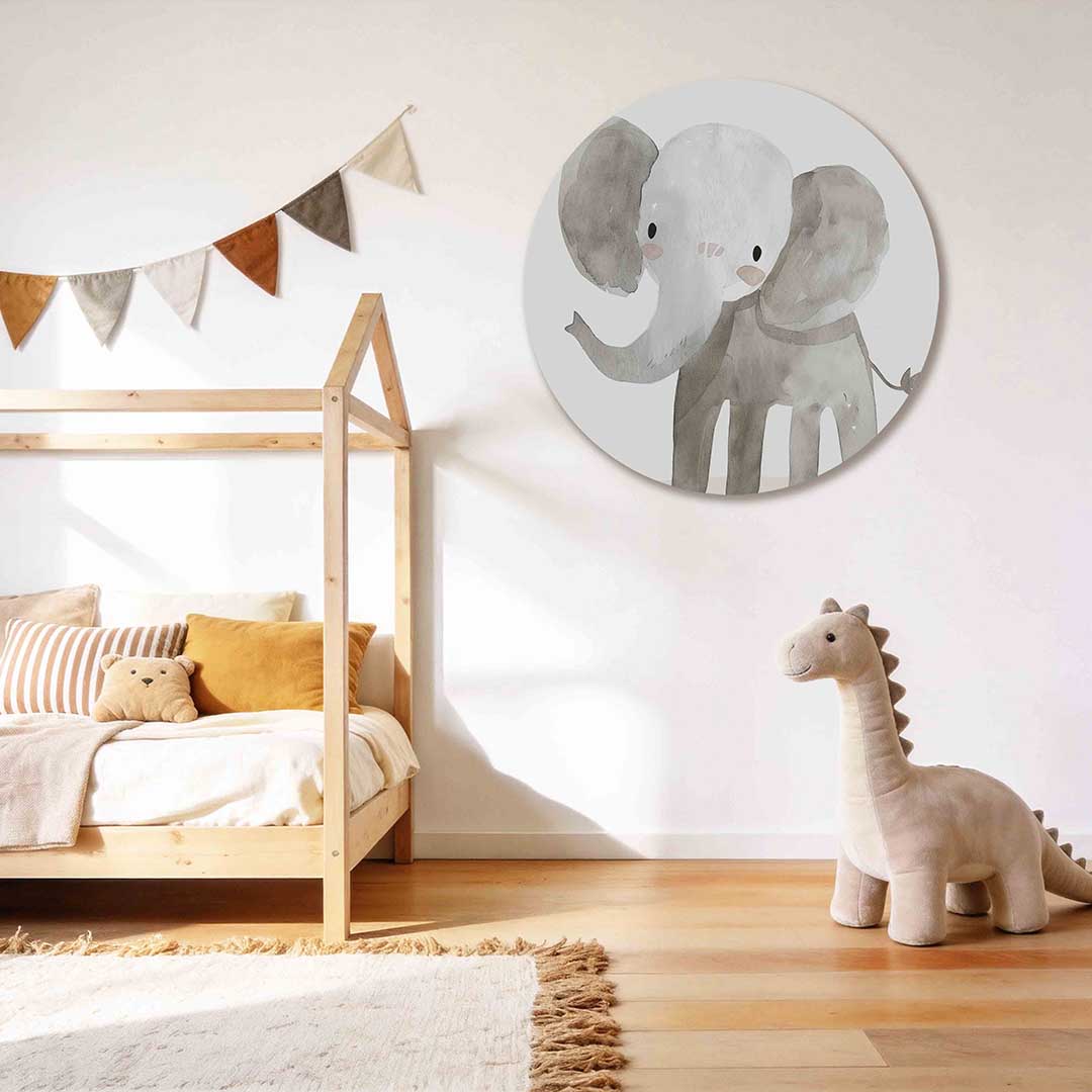 Schattige olifant Muurcirkel