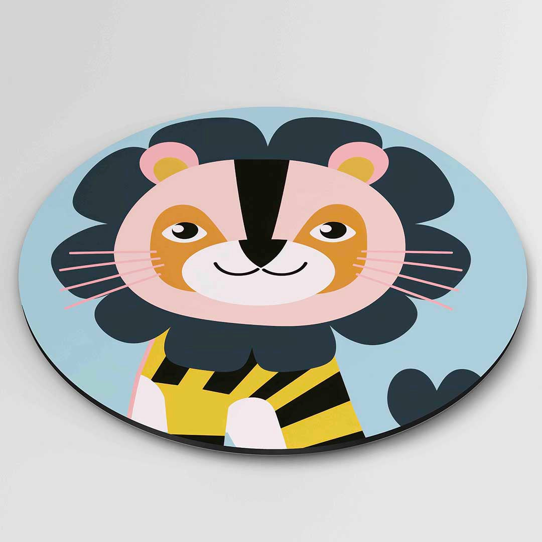 Tijger op roze Muurcirkel