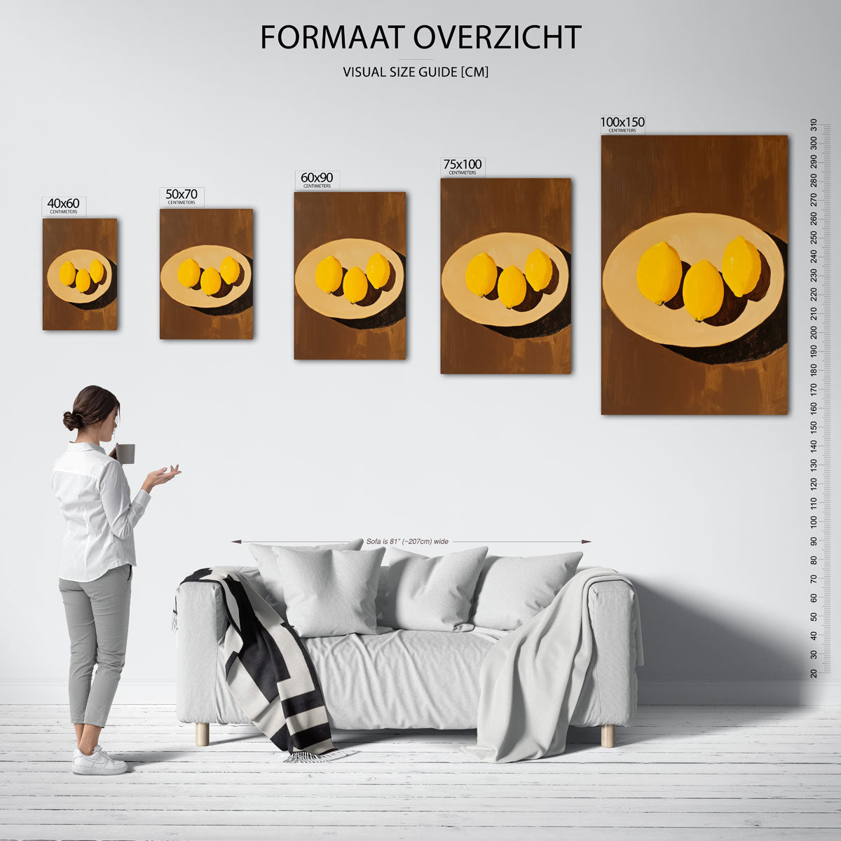 Citroenen op schaal Kunstwerk