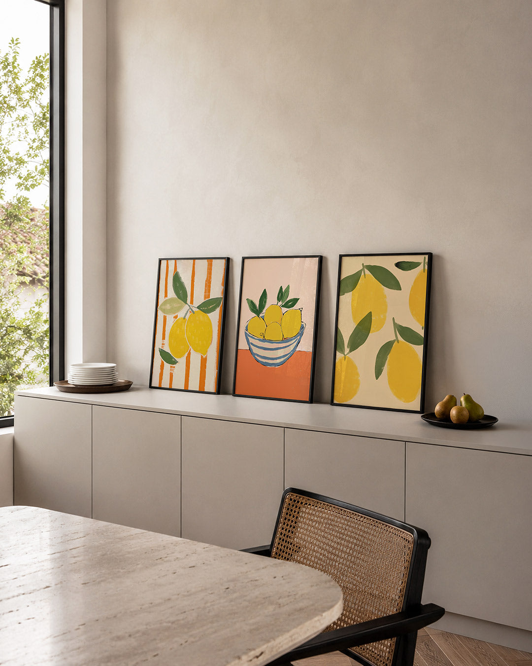Citrus en strepen Posterset