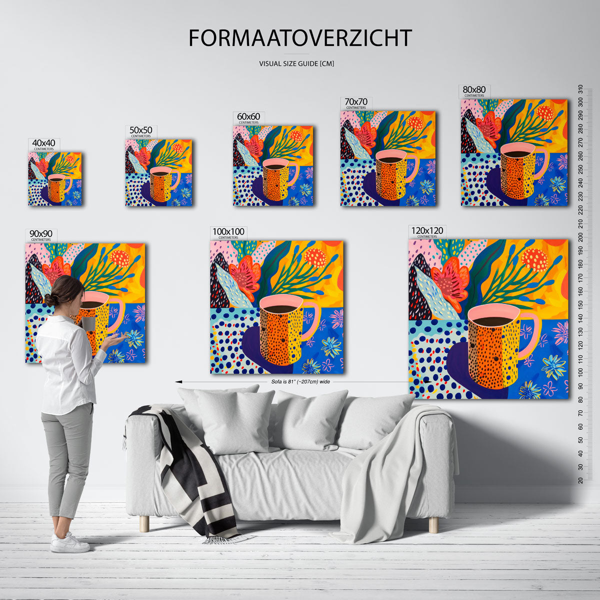 Gekleurde beker en bloemen Poster