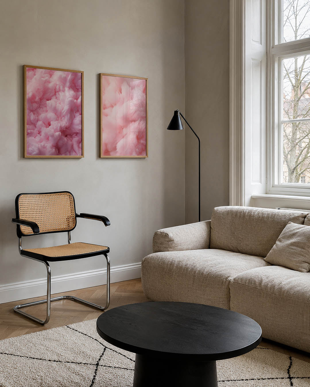 Zachte roze wolken Posterset