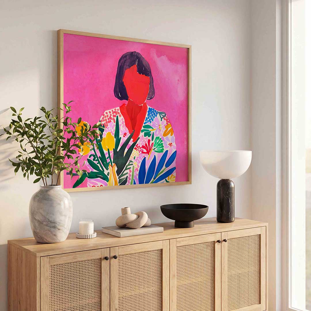 Vrouw met bloemen Poster