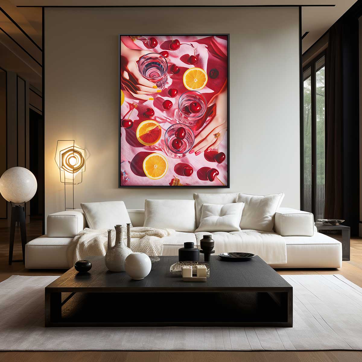 Zomers Fruit en Glazen Kunstwerk Kunstwerk-canvas-dibond-plexiglas-wanddecoratie-WallArtistic