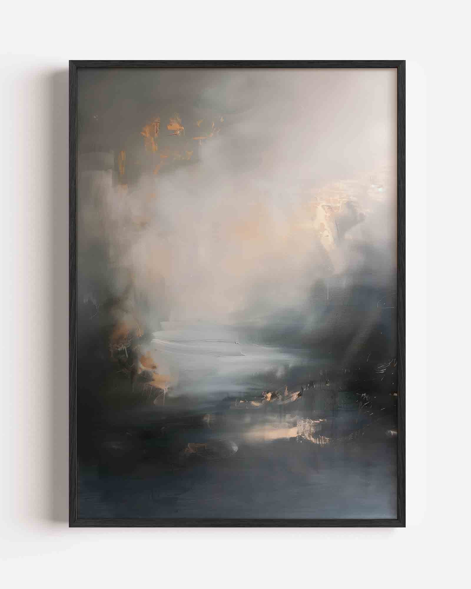 Abstracte grijze en beige Poster