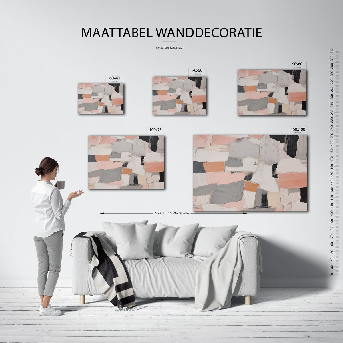 Geometrische kleurencompositie Kunstwerk