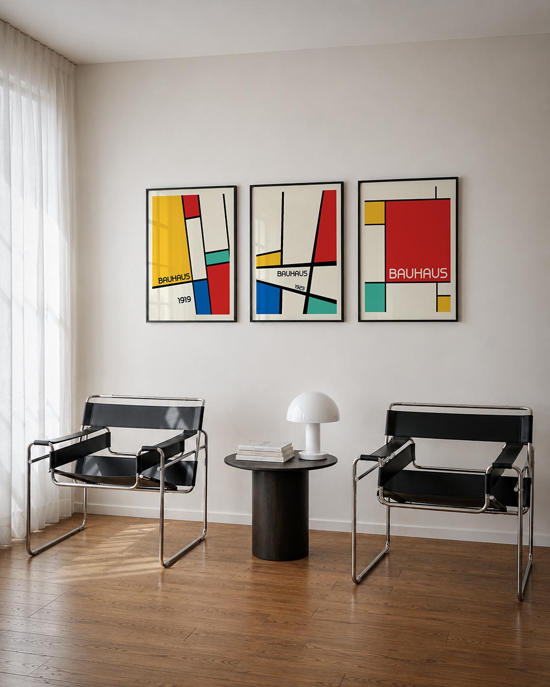 Kleurrijke vlakverdeling Posterset
