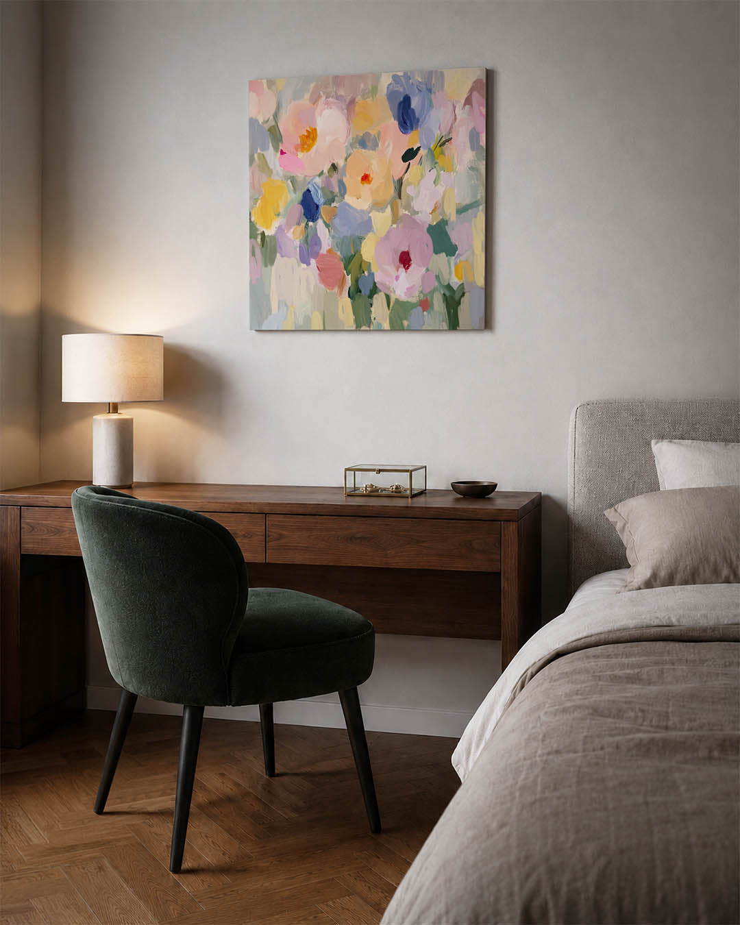 Kleurrijke bloemenvormen Kunstwerk