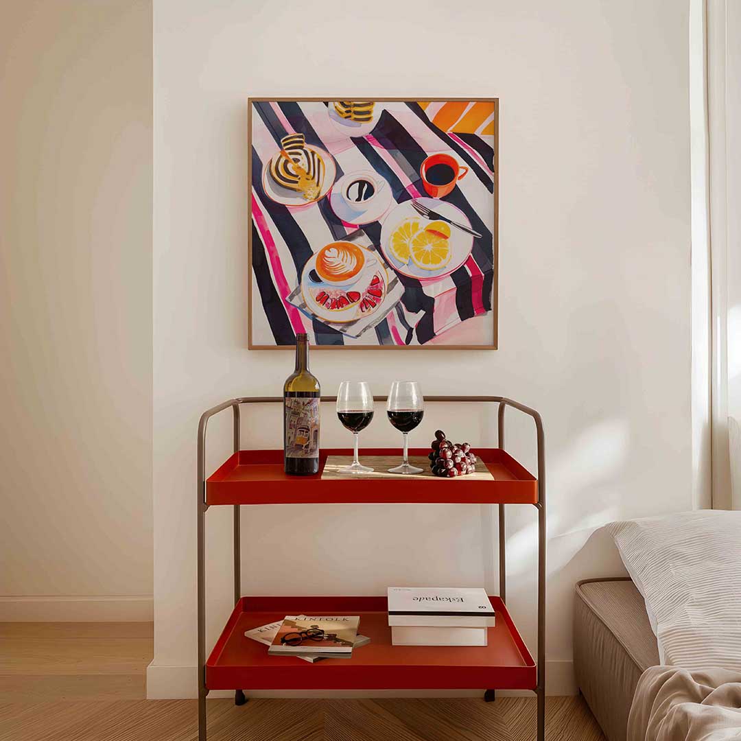 Ontbijt met koffie en fruit Poster