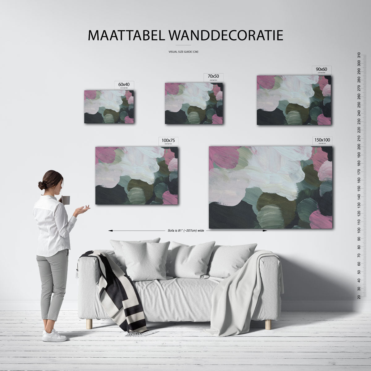 Kleurrijke borstelvegen Kunstwerk