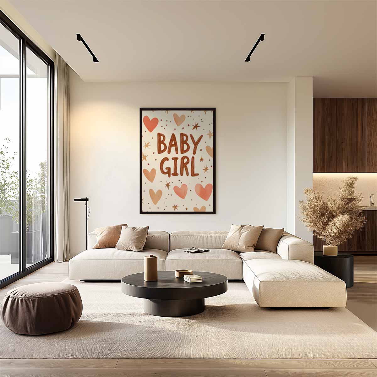 Welkomstkaart Baby Meisje Kunstwerk-canvas-dibond-plexiglas-wanddecoratie-WallArtistic