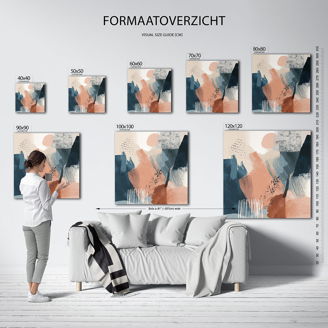 Dynamische kleurencompositie Kunstwerk