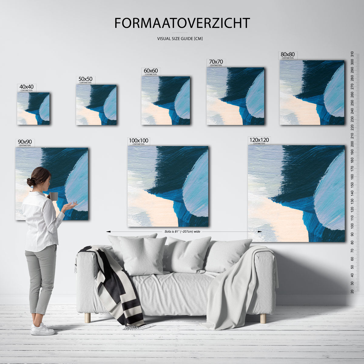Abstracte penseelstreken Poster