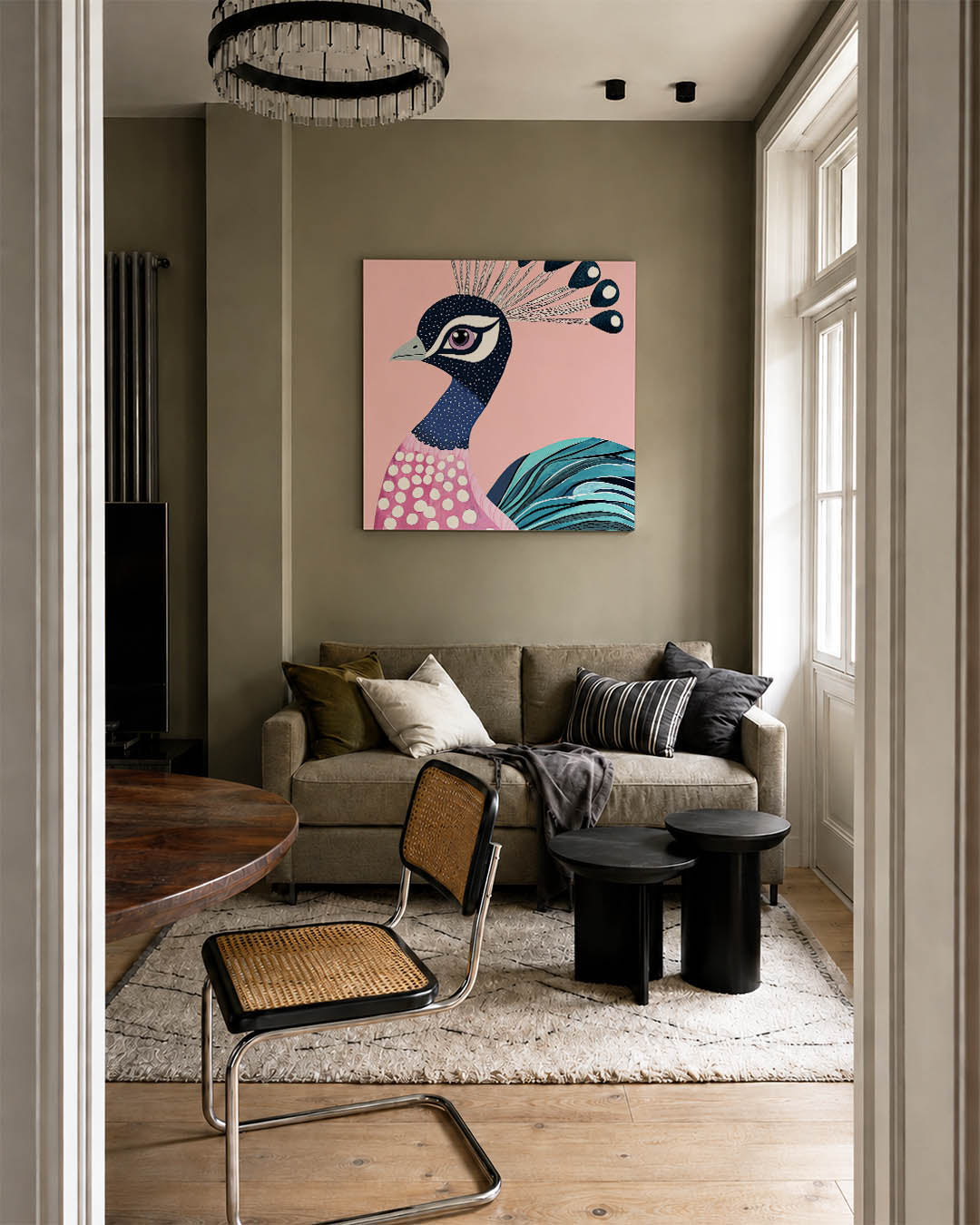 Vrolijke pauw Kunstwerk