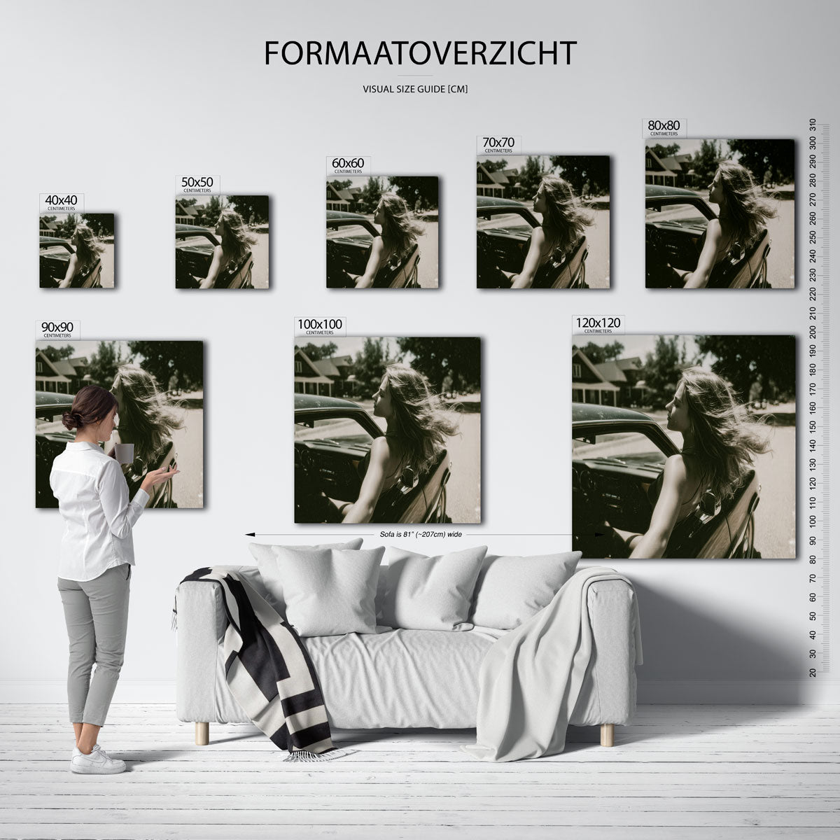 Vrouw in auto Poster