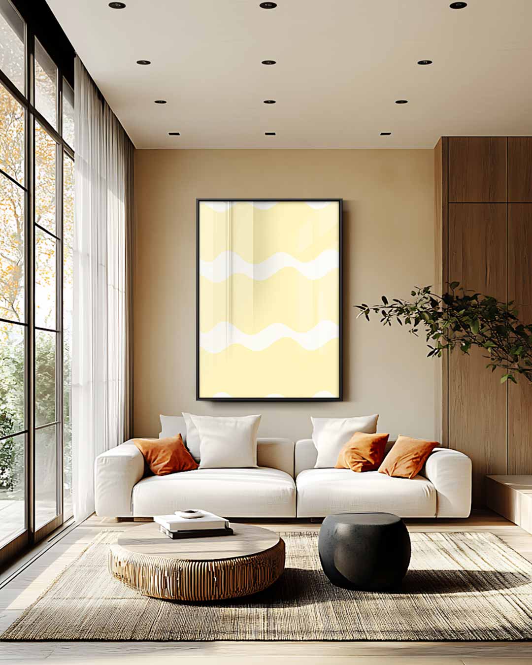 Zonnige Golfpatronen Kunstwerk-canvas-dibond-plexiglas-wanddecoratie-WallArtistic