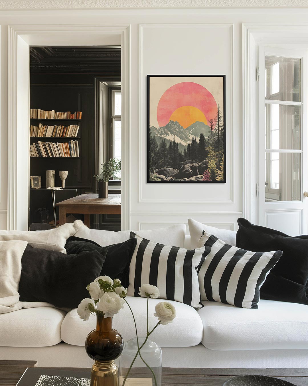 Geometrische zonsondergang Kunstwerk