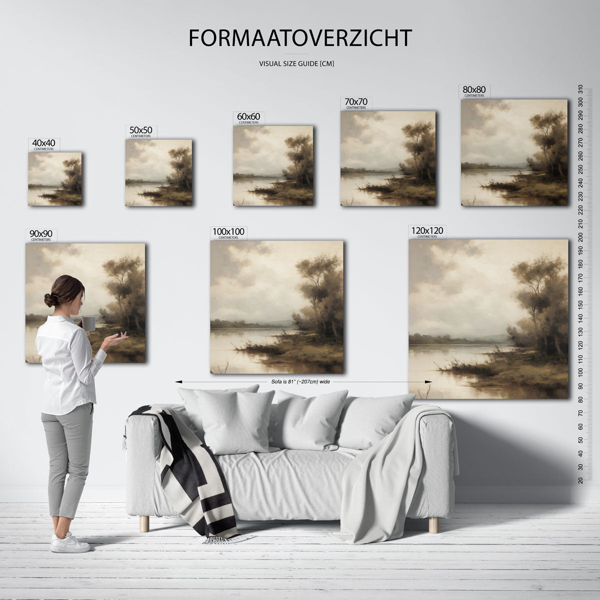 Landschap met rivier Poster