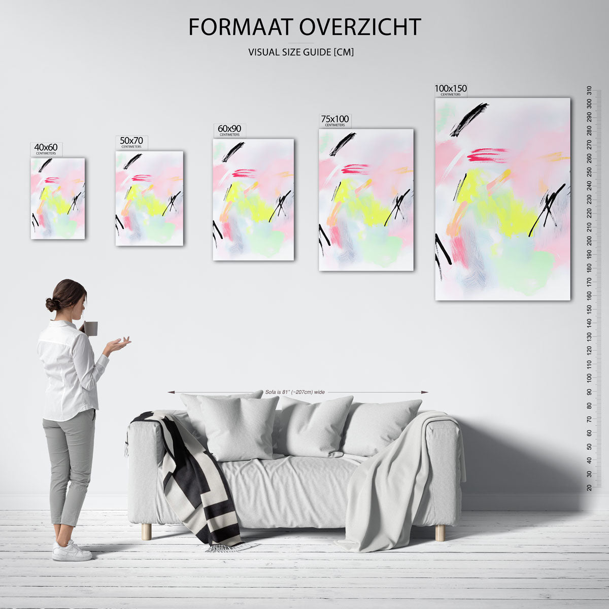 Kleurrijke vegen Kunstwerk