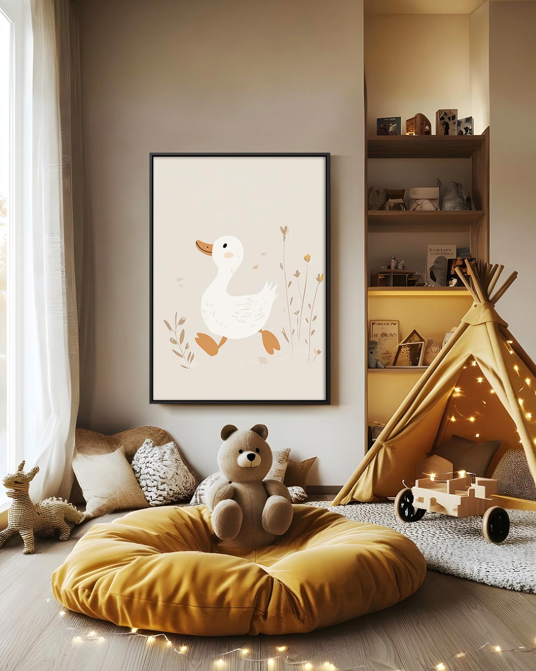 Speelse eend illustratie Kunstwerk