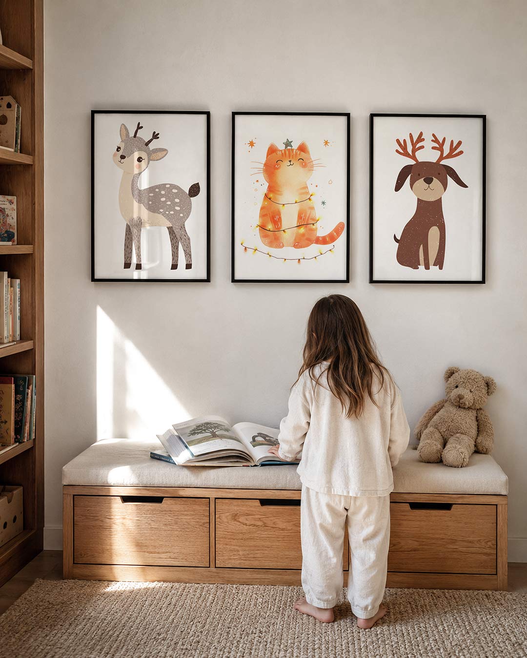 Speelse hertenvorm Posterset