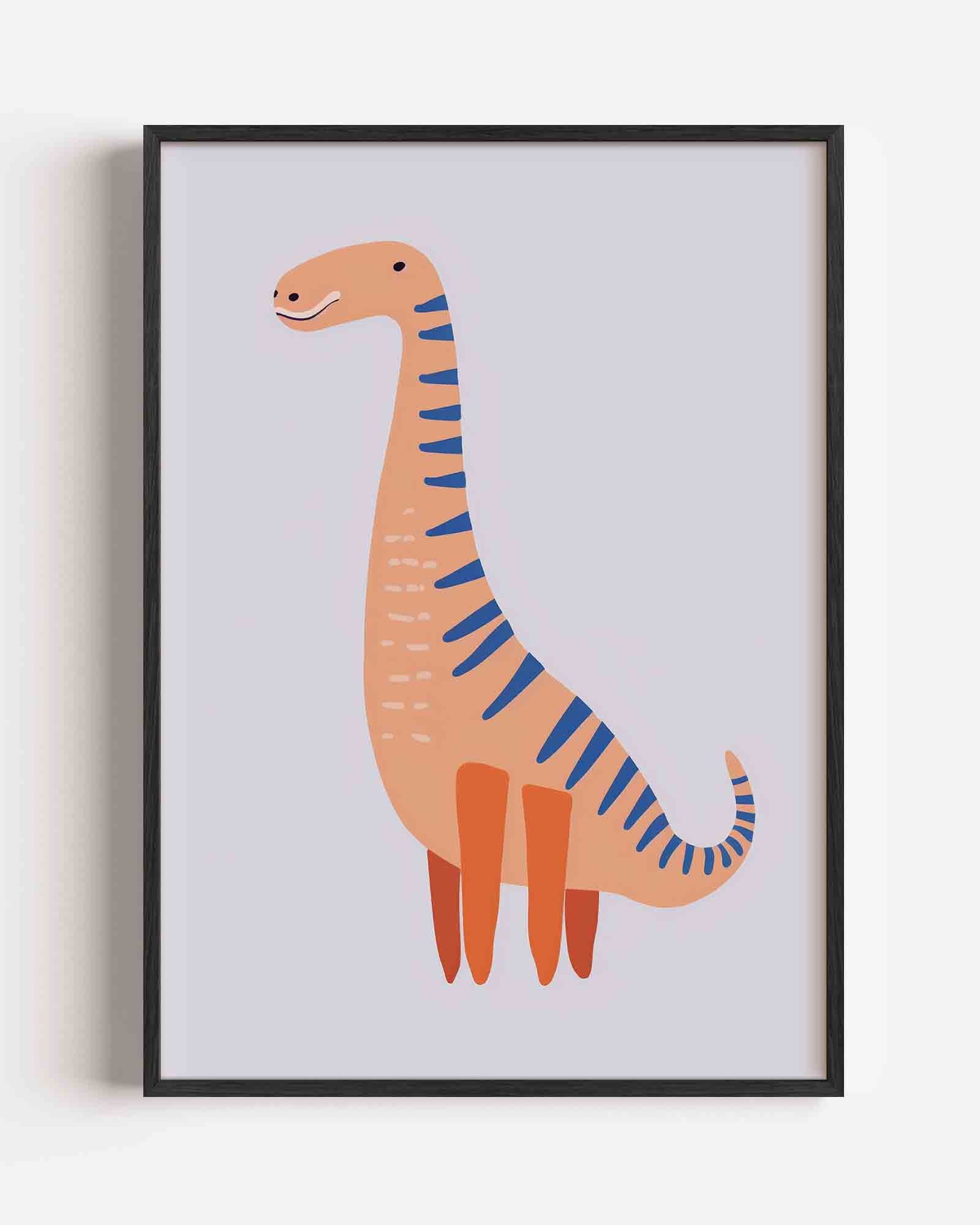 Dinosaurus met blauwe strepen Poster