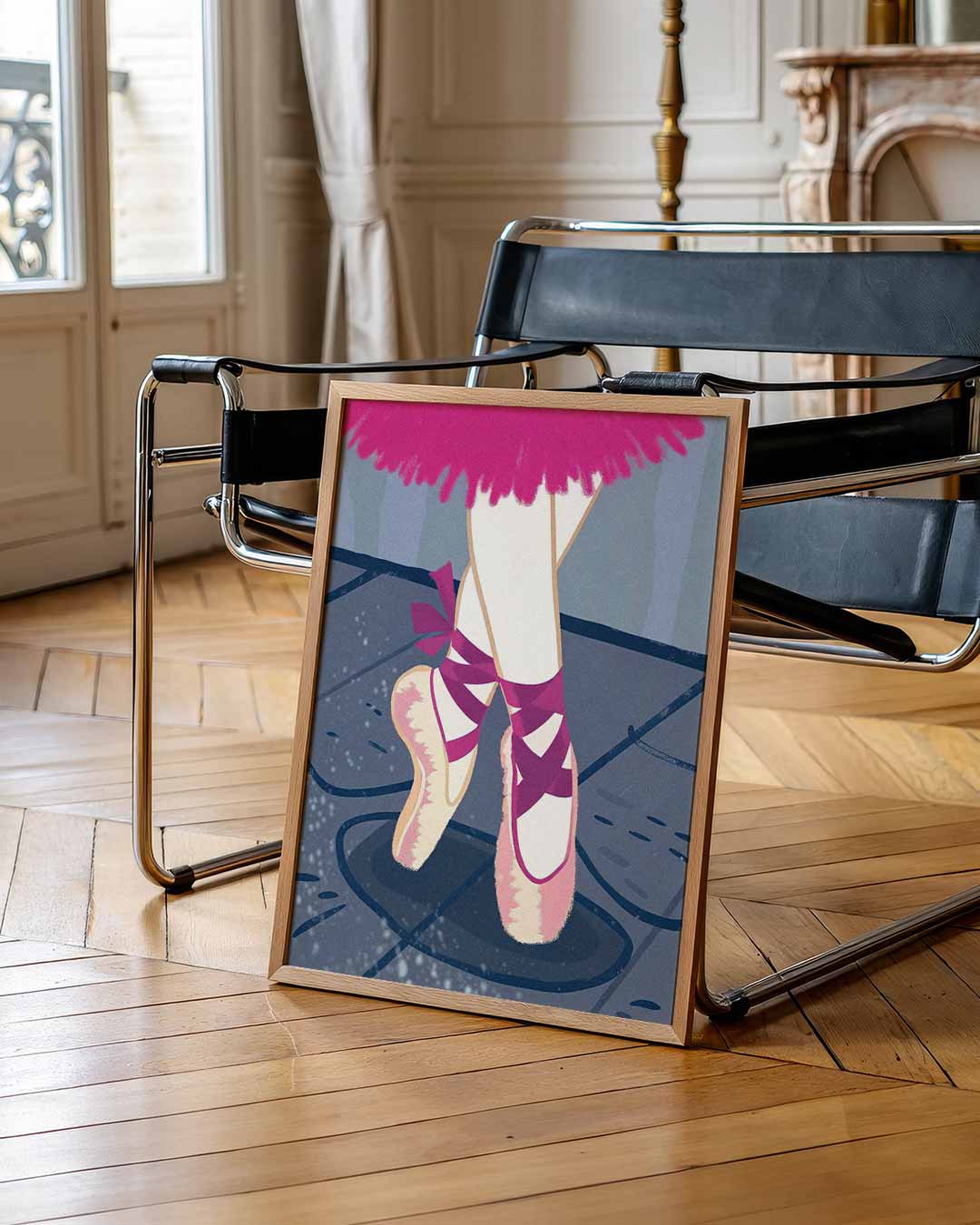 Elegante Ballerina Puntschoenen Poster-WallArtistic