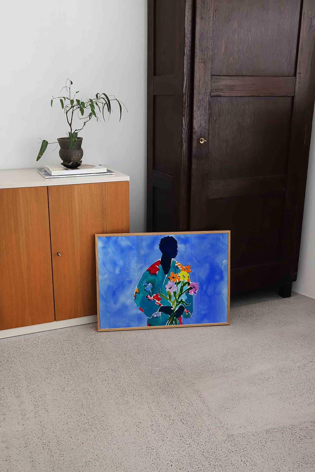 Figuur met bloemen Poster