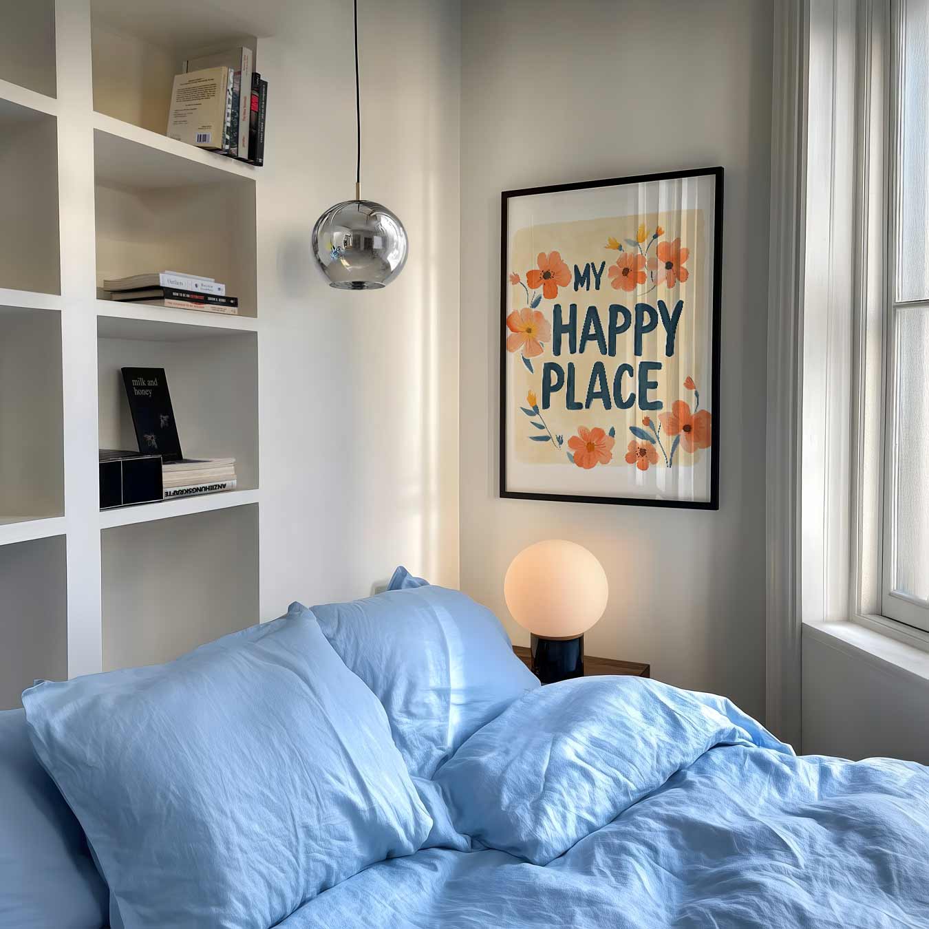 My Happy Place Bloemenposter-WallArtistic