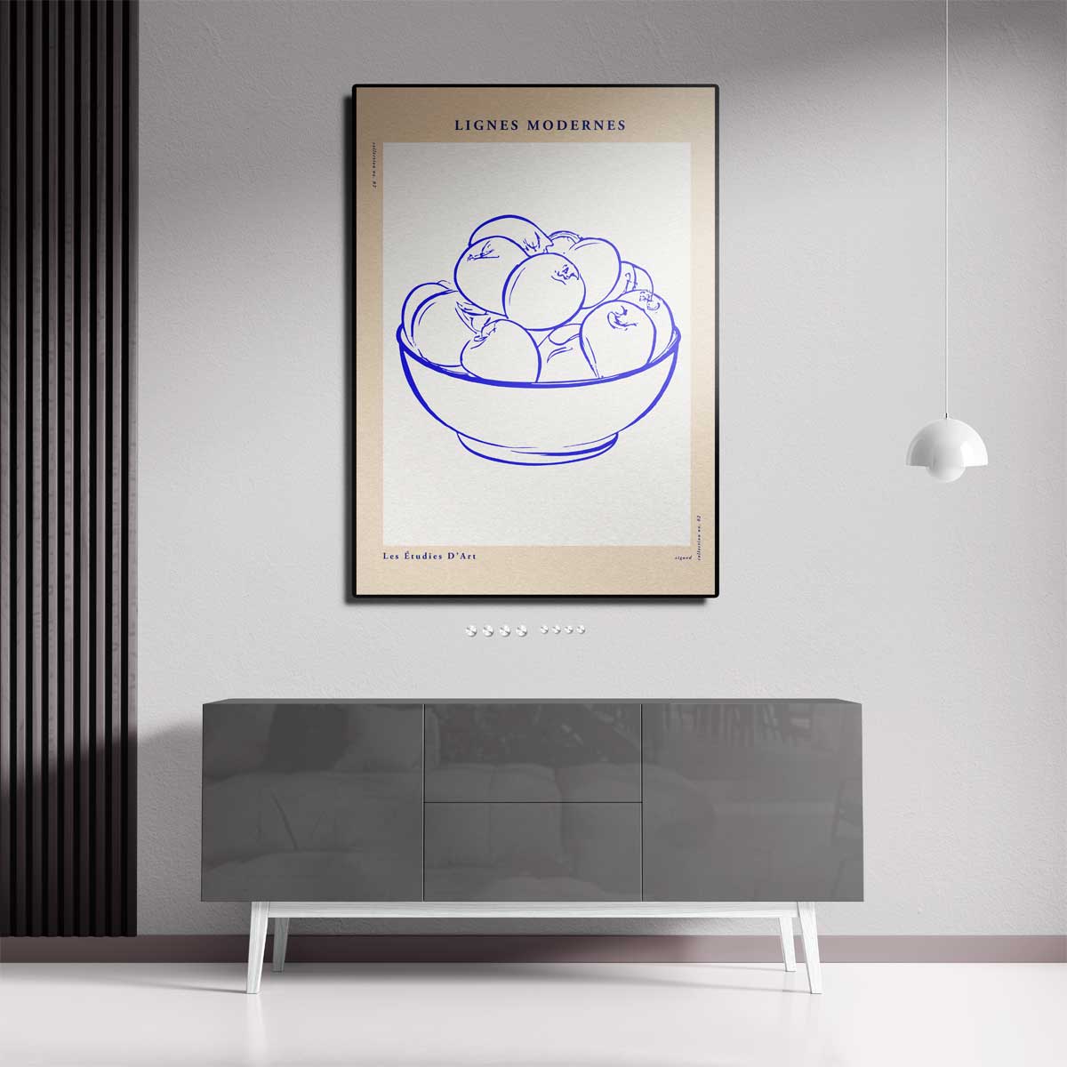 Moderne Lijnen: Stilleven met Appels Kunstwerk-canvas-dibond-plexiglas-wanddecoratie-WallArtistic