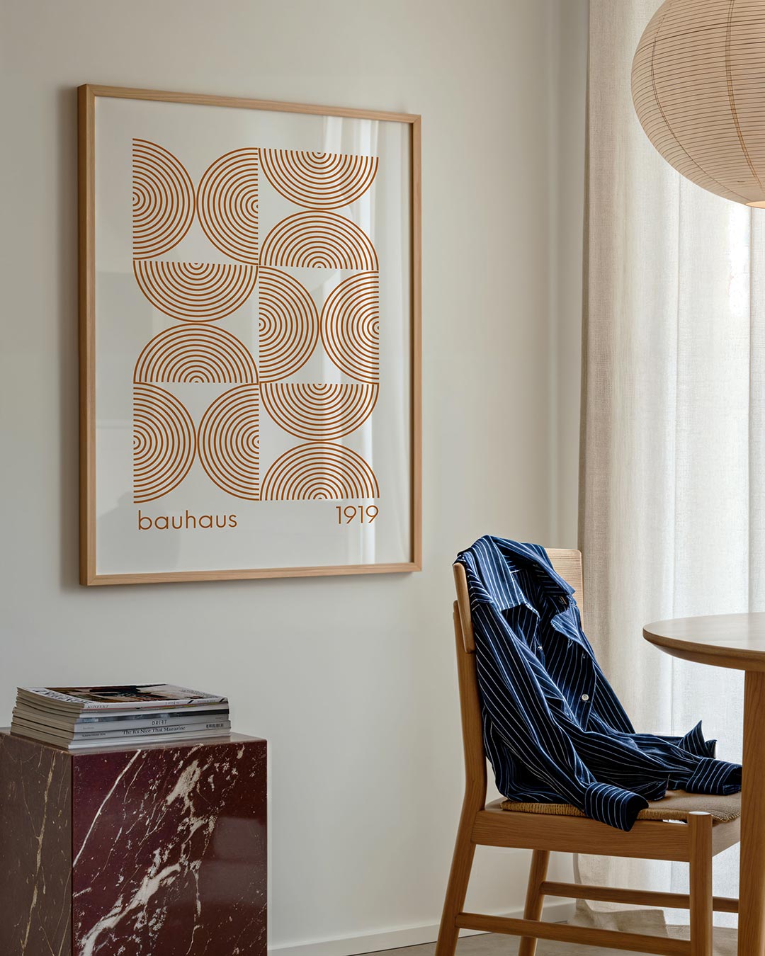 Cirkelpatroon en lijnen Poster
